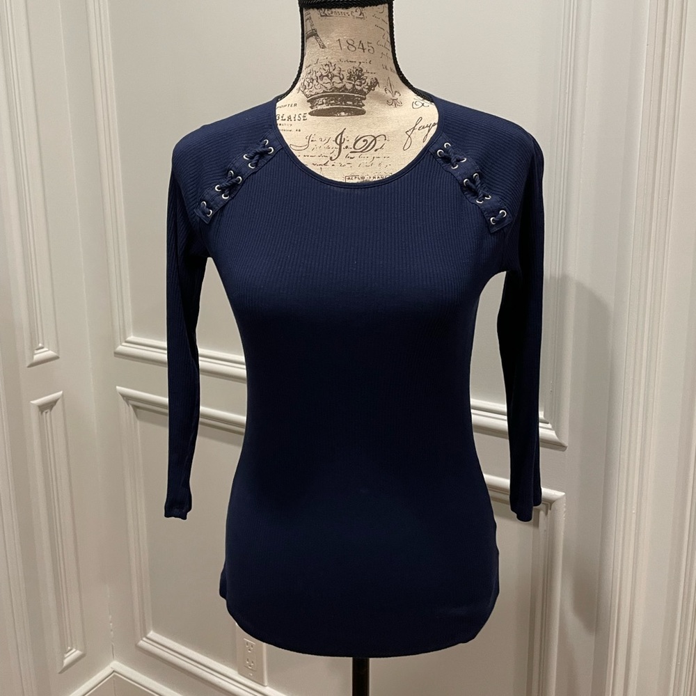 Ralph Lauren 3/4 length ribbed shirt M